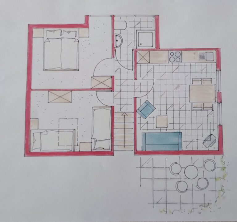 Skizze Ferienwohnung Uhu